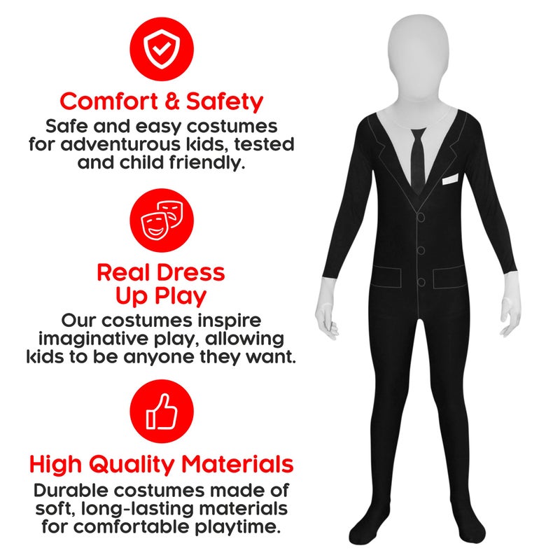 مورفسوتس زي Morphsuits Slender Man Kids Morphsuit - مقاس كبير 4'6-5' (137سم-152سم) (KPSML) - Image 3